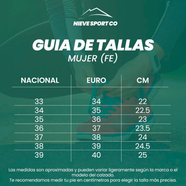 GUIA DE TALLAS MUJER Skate Sneakers Azul-Blanca FE