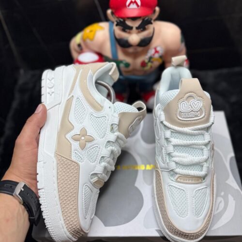 Skate Sneakers Blanca-Marrón FE