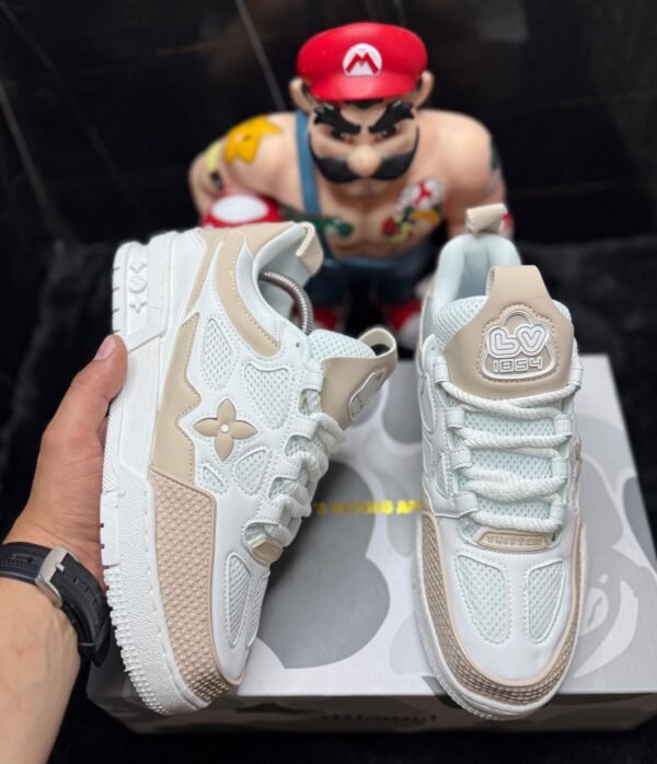Skate Sneakers Blanca-Marrón FE